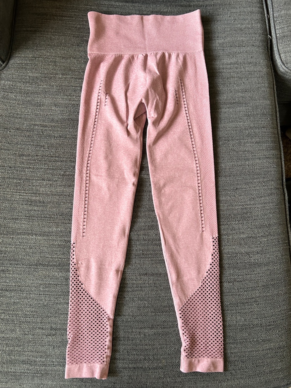 Mauve Pink/Purple Seamless High-Rise Leggings with Vent Detail, S